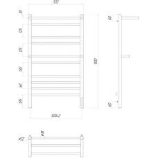 Полотенцесушитель электрический 900х500 ТЭН правый Lemark Pramen П10 LM33910Z