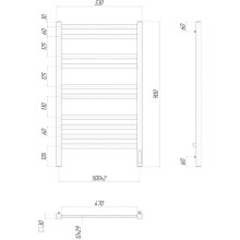 Полотенцесушитель электрический 900х500 ТЭН правый Lemark Melange П10 LM49910Z