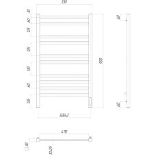 Полотенцесушитель электрический 900х500 ТЭН правый Lemark Melange П10 LM49910Z
