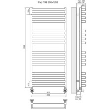 Полотенцесушитель водяной 1200х530 подключение нижнее Terminus Рид П16