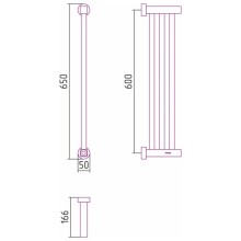 Полотенцесушитель электрический 600х166 белый матовый Сунержа Хорда 4.0 30-0834-0600