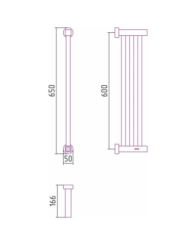 Полотенцесушитель электрический 600х166 белый матовый Сунержа Хорда 4.0 30-0834-0600