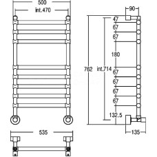 Водяной полотенцесушитель Margaroli Sole 464-8 4644708CRN Хром
