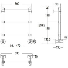 Водяной полотенцесушитель Margaroli Sole 440-3 4404703CRN Хром