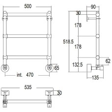 Водяной полотенцесушитель Margaroli Sole 440-3 4404703CRN Хром