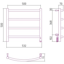 Полотенцесушитель электрический 500х500 черный матовый МЭМ правый Сунержа Галант 4.0 31-0831-5050