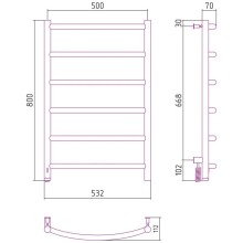 Полотенцесушитель электрический 800х500 МЭМ левый Сунержа Галант 4.0 00-0830-8050