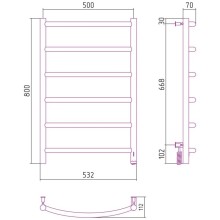 Полотенцесушитель электрический 800х500 МЭМ правый Сунержа Галант 4.0 00-0831-8050