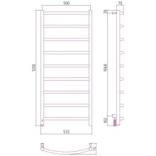 Полотенцесушитель электрический 1200х500 белый матовый МЭМ левый Сунержа Галант 4.0 30-0830-1250