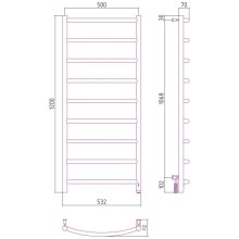Полотенцесушитель электрический 1200х500 сатин МЭМ правый Сунержа Галант 4.0 071-0831-1250