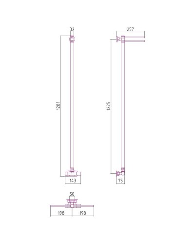 Полотенцесушитель водяной 1200х50 состаренная латунь Сунержа Лайк EU50 051-0213-1200