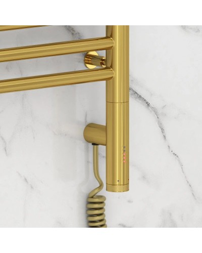 Полотенцесушитель электрический 500х300 золотой МЭМ правый, перемычка прямая Сунержа Богема 3.0 03-5805-5030