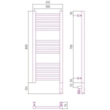 Полотенцесушитель электрический 800х300 сатин МЭМ правый, перемычка прямая Сунержа Богема 3.0 071-5805-8030
