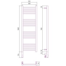 Полотенцесушитель электрический 1000х300 сатин МЭМ левый, перемычка прямая Сунержа Богема 3.0 071-5804-1030