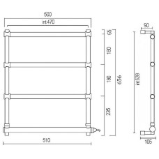 Электрический полотенцесушитель Margaroli Sole 542-4 5424704OBNC Бронза