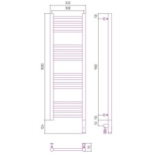 Полотенцесушитель электрический 1000х300 черный матовый МЭМ правый, перемычка прямая Сунержа Богема 3.0 31-5805-1030