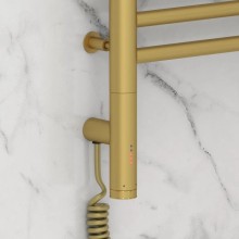 Полотенцесушитель электрический 1200х300 золотой матовый МЭМ левый, перемычка прямая Сунержа Богема 3.0 032-5804-1230