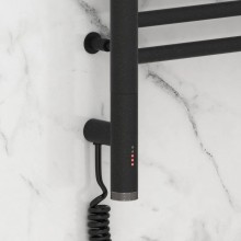 Полотенцесушитель электрический 1200х300 темный титан муар МЭМ левый, перемычка прямая Сунержа Богема 3.0 15-5804-1230