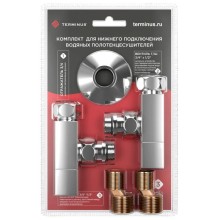 Вентиль запорный угловой квадратный пара 1/2" нар.р. - 3/4" н/г Terminus 4620768888861