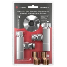 Вентиль запорный угловой квадратный пара 1/2" нар.р. - 3/4" н/г Terminus 4620768888861