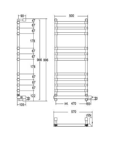 Электрический полотенцесушитель Margaroli Sole 564-11 ВОХ 5644711CRNB Хром