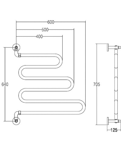 Водяной полотенцесушитель Margaroli Vento 405CR Хром