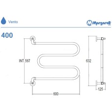 Водяной полотенцесушитель Margaroli Vento 400CR Хром