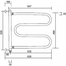 Электрический полотенцесушитель Margaroli Vento 500OBC Бронза