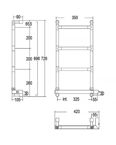 Электрический полотенцесушитель Margaroli Sereno 582-4 BOX 5823204CRNB Хром