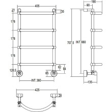 Водяной полотенцесушитель Margaroli Luna 432-4 4323704CRN Хром