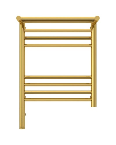 Полотенцесушитель электрический 500х400 золотой МЭМ левый Сунержа Богема с полкой 3.0 03-5806-5040
