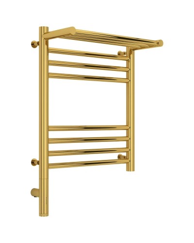 Полотенцесушитель электрический 500х400 золотой МЭМ левый Сунержа Богема с полкой 3.0 03-5806-5040