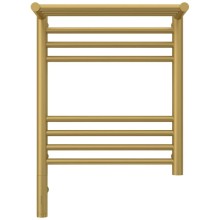 Полотенцесушитель электрический 500х400 золотой матовый МЭМ левый Сунержа Богема с полкой 3.0 032-5806-5040