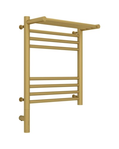Полотенцесушитель электрический 500х400 золотой матовый МЭМ левый Сунержа Богема с полкой 3.0 032-5806-5040