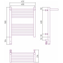 Полотенцесушитель электрический 500х400 состаренная бронза МЭМ левый Сунержа Богема с полкой 3.0 05-5806-5040
