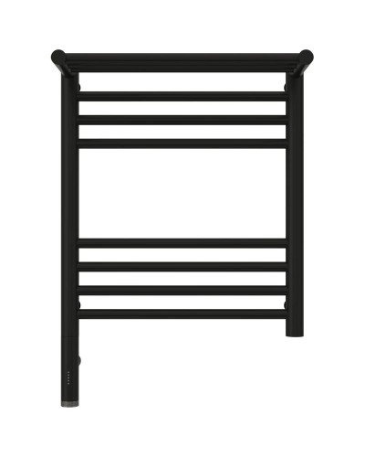 Полотенцесушитель электрический 500х400 черный матовый МЭМ левый Сунержа Богема с полкой 3.0 31-5806-5040