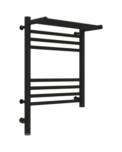 Полотенцесушитель электрический 500х400 черный матовый МЭМ левый Сунержа Богема с полкой 3.0 31-5806-5040