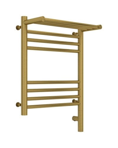 Полотенцесушитель электрический 500х400 состаренная латунь МЭМ правый Сунержа Богема с полкой 3.0 051-5807-5040