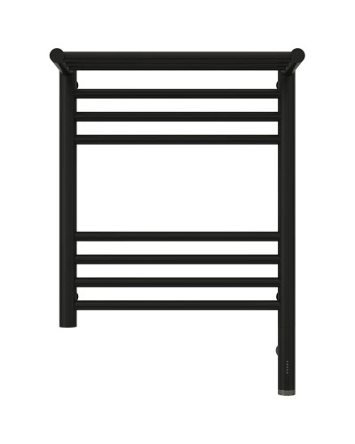 Полотенцесушитель электрический 500х400 черный матовый МЭМ правый Сунержа Богема с полкой 3.0 31-5807-5040