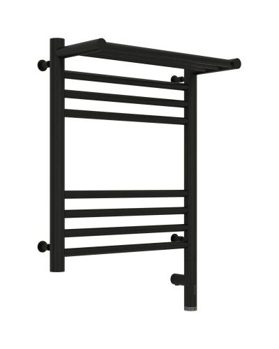 Полотенцесушитель электрический 500х400 черный матовый МЭМ правый Сунержа Богема с полкой 3.0 31-5807-5040