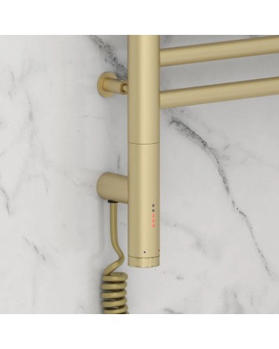 Полотенцесушитель электрический 600х400 шампань матовая МЭМ левый Сунержа Богема с полкой 3.0 022-5806-6040