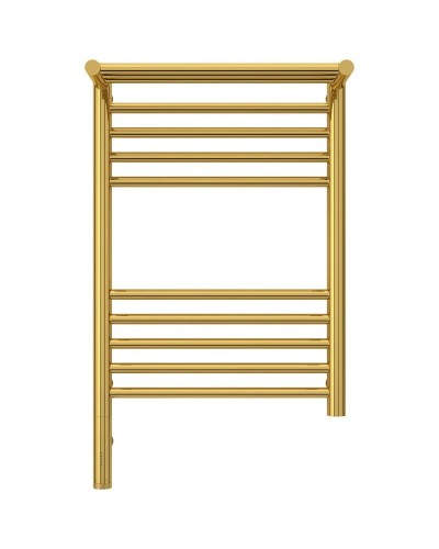 Полотенцесушитель электрический 600х400 золотой МЭМ левый Сунержа Богема с полкой 3.0 03-5806-6040