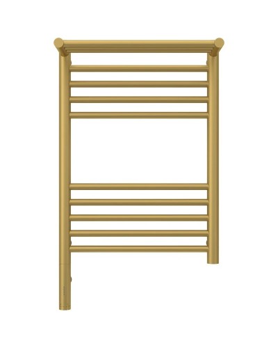 Полотенцесушитель электрический 600х400 золотой матовый МЭМ левый Сунержа Богема с полкой 3.0 032-5806-6040