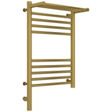 Полотенцесушитель электрический 600х400 состаренная латунь МЭМ левый Сунержа Богема с полкой 3.0 051-5806-6040