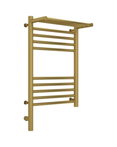 Полотенцесушитель электрический 600х400 состаренная латунь МЭМ левый Сунержа Богема с полкой 3.0 051-5806-6040