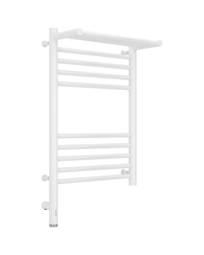 Полотенцесушитель электрический 600х400 белый глянец МЭМ левый Сунержа Богема с полкой 3.0 12-5806-6040