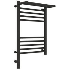 Полотенцесушитель электрический 600х400 темный титан муар МЭМ левый Сунержа Богема с полкой 3.0 15-5806-6040