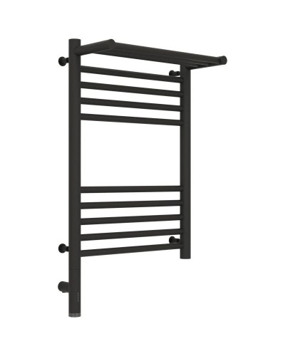 Полотенцесушитель электрический 600х400 темный титан муар МЭМ левый Сунержа Богема с полкой 3.0 15-5806-6040