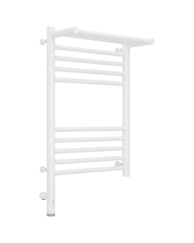 Полотенцесушитель электрический 600х400 белый матовый МЭМ левый Сунержа Богема с полкой 3.0 30-5806-6040