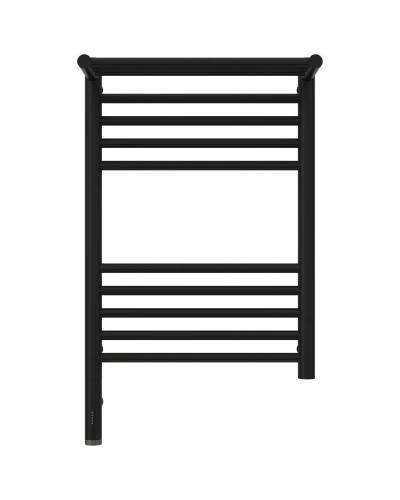 Полотенцесушитель электрический 600х400 черный матовый МЭМ левый Сунержа Богема с полкой 3.0 31-5806-6040